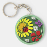 Coccinelle sur la boule de jardin porte-clefs