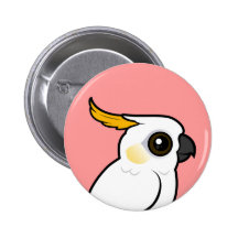 Cockatoo Gelb-mit Haube (Wappen unten) Anstecknadelbuttons