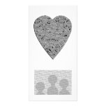 Coeur avec le modèle gris imprimé photocartes personnalisées