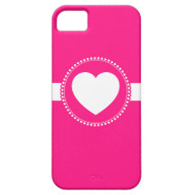 Coeur blanc mignon en cercle cranté sur des roses  coques iPhone 5