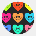 Coeur coloré autocollant