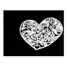 coeur coupé carte postale