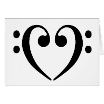 Coeur de clef basse carte de vœux