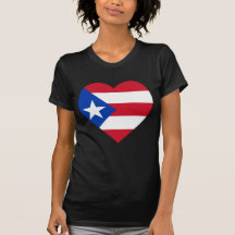 Coeur de drapeau de Porto Rico T-shirt