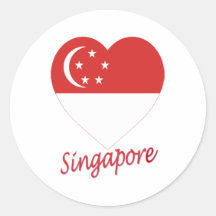 Coeur de drapeau de Singapour Adhésifs