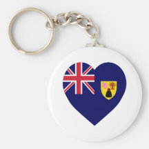 Coeur de drapeau des Îles Turques et Caïques Porte-clé