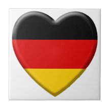 Coeur drapeau j'aime Allemagne Carreaux En Céramique