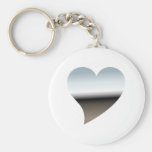 Coeur moderne de chrome porte-clef