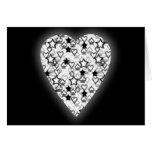 Coeur noir et blanc. Conception modelée de coeur Cartes De Vœux