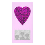 Coeur rose-foncé. Conception modelée de coeur Cartes De Vœux Avec Photo