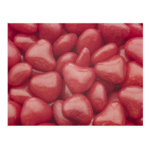 Coeurs chauds de sucrerie carte postale