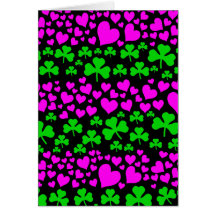 coeurs et shamrocks carte