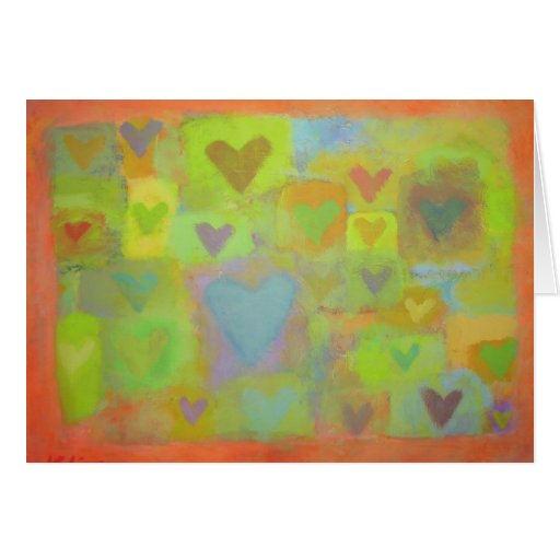 Coeurs peints - carte de Valentine
