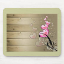 Coeurs rose tapis de souris