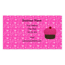 Coeurs roses de rose de petit gâteau de scintillem modèle de carte de visite