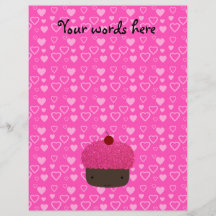 Coeurs roses de rose de petit gâteau de scintillem tract customisé