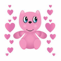 coeurs roses d'ours de nounours de valentine photo en relief