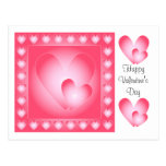Coeurs roses et blancs cartes postales