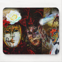 Collage de groupe de masque de carnaval tapis de souris
