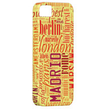 Collage européen des textes de villes coque iPhone 5