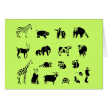 Collage mammifère animal cartes de vœux