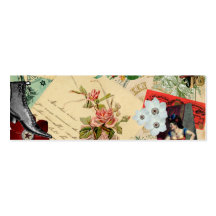 Collage vintage féminin cartes de visite personnelles