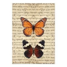Collection vintage de papillons cartons d'invitation