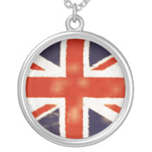 Collier argenté vintage d'Union Jack