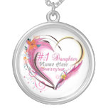 Collier de coeur de fille du numéro un