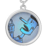Collier d'homme de bidon d'étoiles bleues