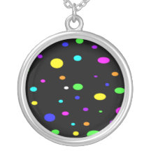 Collier Globe-rond coloré d'argent sterling