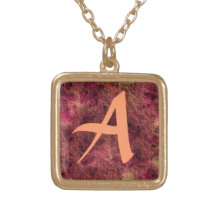 Collier initial orange de canneberge abstraite