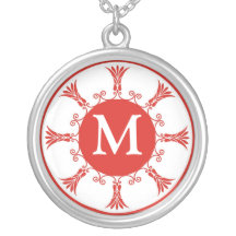 Collier pendant initial de la lettre M de monogram