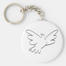 Colombe avec les ailes tendues porte-clé