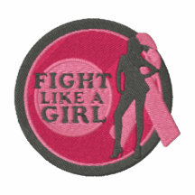 Combat comme un cancer du sein brodé par fille polo brodé