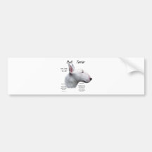 Conception (blanche) d'histoire de bull-terrier adhésifs pour voiture