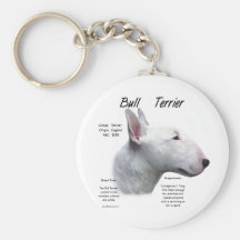 Conception (blanche) d'histoire de bull-terrier porte-clés