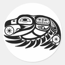 Conception de Natif américain de Raven Adhésifs Ronds