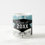 conception élégante de damassé avec le bleu tasse