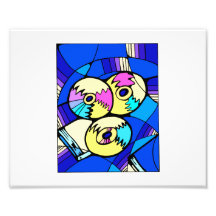 Conception graphique de maracas rouges et jaunes photos sur toile