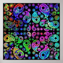 Conception multicolore de Paisley Posters