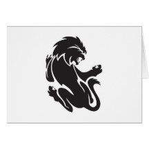 Conception tribale de tatouage de lion carte de vœux