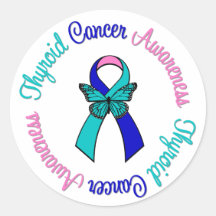 Conscience de cancer de la thyroïde adhésifs ronds