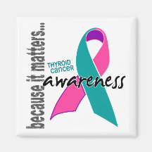 Conscience de cancer de la thyroïde magnets pour réfrigérateur