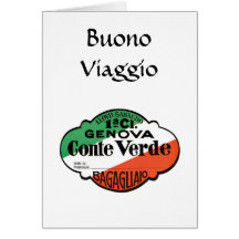 Conte Verde 1. Klassen-Gepäck-Aufkleber Grußkarte