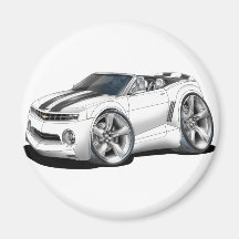 Convertible 2012 Blanc-Noir de Camaro Aimant Pour Réfrigérateur