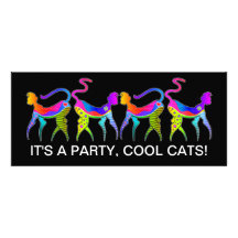 COOLE KATZEN-PARTY EINLADUNG KITTYCAT