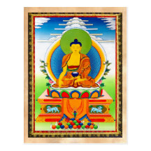 Coole orientalische tibetanische thangka Tätowieru Postkarte