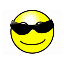 Coole Sonnenbrille-gelber Smiley Postkarten