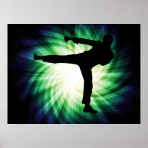 Cooler Karate-Tritt Poster